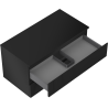 Mexen Rivel dulap baie sub lavoar 90 cm cu blat, 2 sertare, canelat, negru mat - 91A20-09047-2-BFFC71