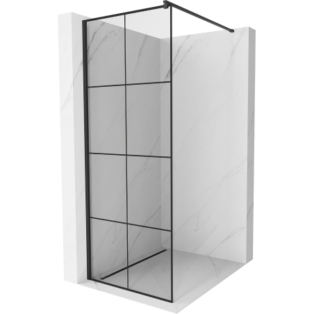 Mexen Kioto Perete de duș Walk-in 80 x 200 cm, model grilaj negru 8 mm, negru - 800-080-101-70-77
