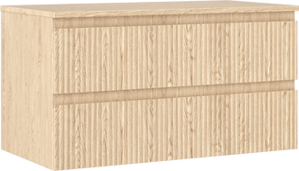 Mexen Rivel dulap baie de 90 cm cu blat, 2 sertare, structurat, stejar - 91A20-09047-2-BFFC81