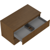 Mexen Rivel dulap baie sub lavoar de 90 cm cu blat, 2 sertare, riflat, nuc - 91A20-09047-2-BFFC86