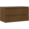 Mexen Rivel dulap baie sub lavoar 90 cm cu blat, 2 sertare, riflat, nuc - 91A20-09047-2-BFFC86
