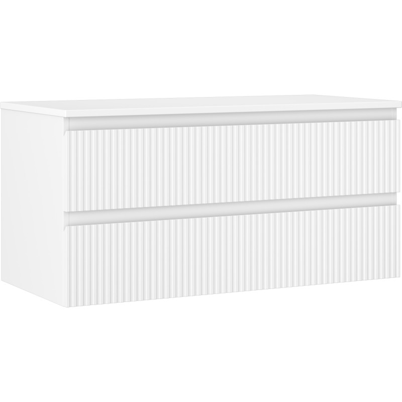 Mexen Rivel dulap de baie sub chiuvetă 100 cm cu blat, 2 sertare, texturat, alb mat - 91A20-10047-2-BFFC01