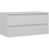 Dulap de baie Mexen Rivel sub lavoar 100 cm cu blat, 2 sertare, canelat, gri mat - 91A20-10047-2-BFFC62