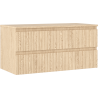 Mexen Rivel dulap baie sub chiuvetă 100 cm cu blat, 2 sertare, riflat, stejar - 91A20-10047-2-BFFC81