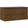Mexen Rivel dulap de baie sub lavoar 100 cm cu blat, 2 sertare, cu caneluri, nuc - 91A20-10047-2-BFFC86