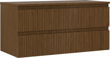 Mexen Rivel dulap de baie sub lavoar 100 cm cu blat, 2 sertare, cu caneluri, nuc - 91A20-10047-2-BFFC86