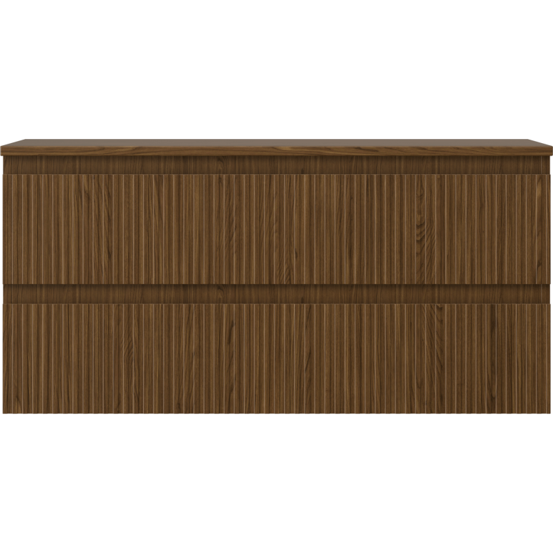 Mexen Rivel dulap de baie sub lavoar 100 cm cu blat, 2 sertare, cu caneluri, nuc - 91A20-10047-2-BFFC86