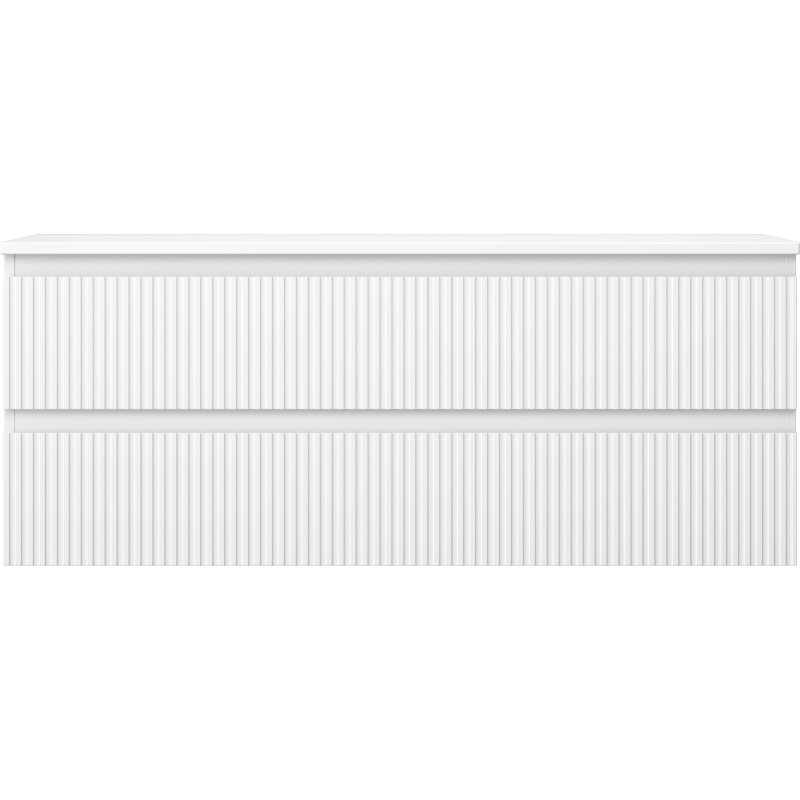 Mexen Rivel dulap baie sub chiuvetă 120 cm cu blat, 2 sertare, cu caneluri, alb mat - 91A20-12047-2-BFFC01