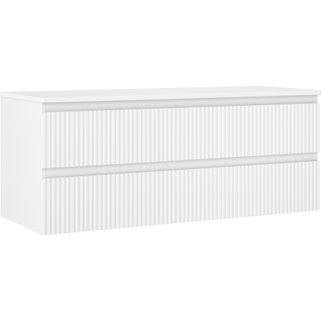 Mexen Rivel dulap baie sub lavoar 120 cm cu blat, 2 sertare, canelat, alb mat - 91A20-12047-2-BFFC01