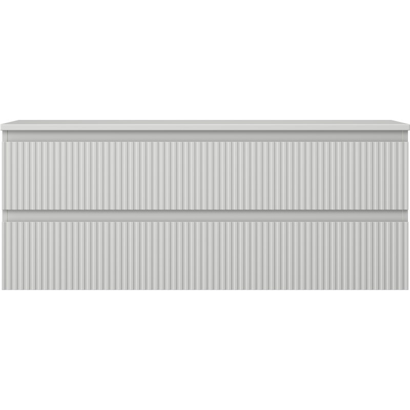 Mexen Rivel dulap de baie sub lavoar 120 cm cu blat, 2 sertare, riflat, gri mat - 91A20-12047-2-BFFC62