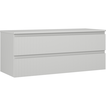 Mexen Rivel dulap de baie sub lavoar 120 cm cu blat, 2 sertare, riflat, gri mat - 91A20-12047-2-BFFC62