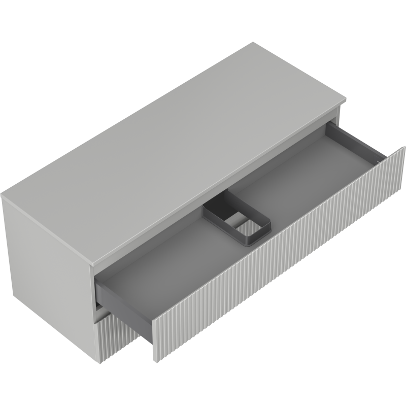 Mexen Rivel dulap de baie sub lavoar 120 cm cu blat, 2 sertare, riflat, gri mat - 91A20-12047-2-BFFC62