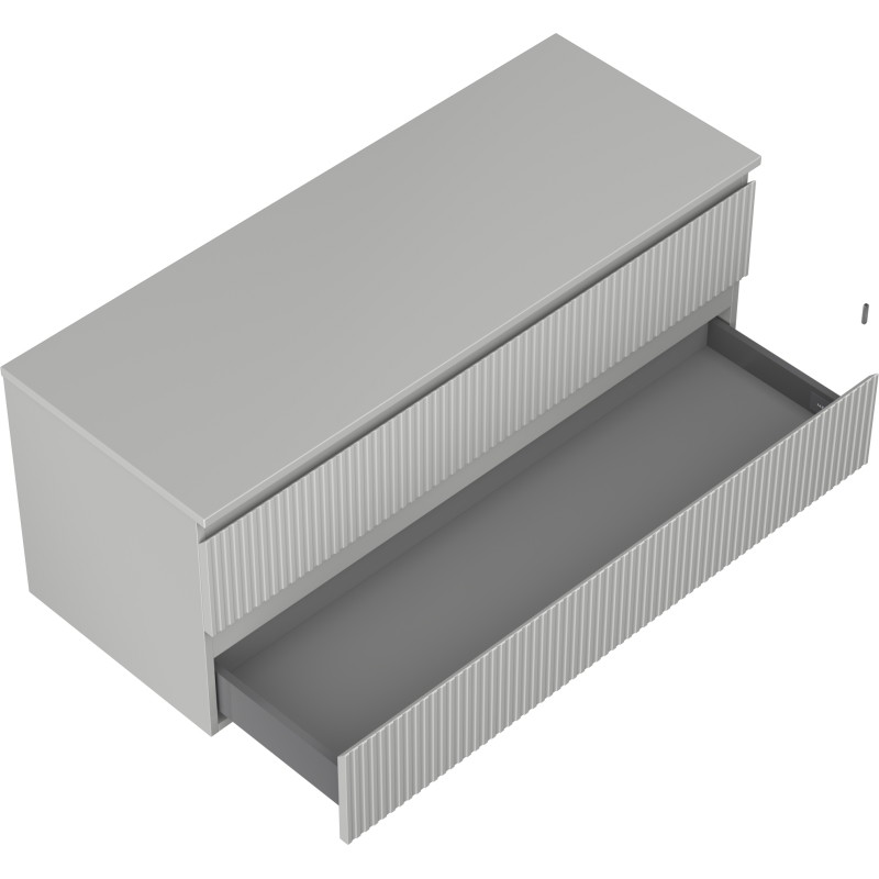 Mexen Rivel dulap de baie sub lavoar 120 cm cu blat, 2 sertare, canelată, gri mat - 91A20-12047-2-BFFC62