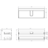 Mexen Rivel dulap baie sub chiuvetă 120 cm cu blat, 2 sertare, fronturi canelate, grafit mat - 91A20-12047-2-BFFC66