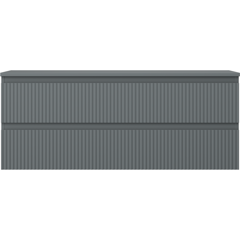 Mexen Rivel dulap baie de 120 cm cu blat, 2 sertare, cu caneluri, grafit mat - 91A20-12047-2-BFFC66