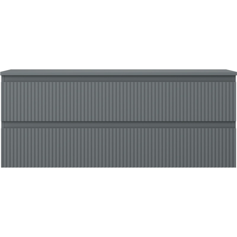 Mexen Rivel dulap baie sub chiuvetă 120 cm cu blat, 2 sertare, fronturi canelate, grafit mat - 91A20-12047-2-BFFC66