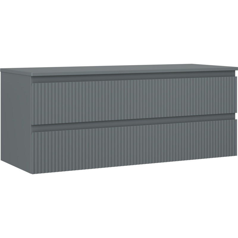 Mexen Rivel dulap baie sub chiuvetă 120 cm cu blat, 2 sertare, fronturi canelate, grafit mat - 91A20-12047-2-BFFC66