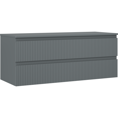 Mexen Rivel dulap baie de 120 cm cu blat, 2 sertare, cu caneluri, grafit mat - 91A20-12047-2-BFFC66