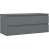 Mexen Rivel dulap baie de 120 cm cu blat, 2 sertare, cu caneluri, grafit mat - 91A20-12047-2-BFFC66