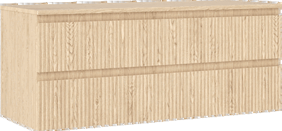 Mexen Rivel dulap baie sub lavoar 120 cm cu blat, 2 sertare, riflat, stejar - 91A20-12047-2-BFFC81
