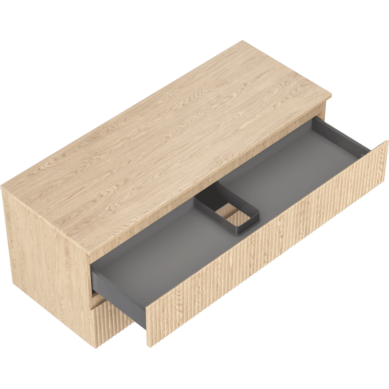 Mexen Rivel dulap baie sub chiuvetă 120 cm cu blat, 2 sertare, canelat, stejar - 91A20-12047-2-BFFC81