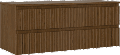 Mexen Rivel dulap baie sub-lavoar 120 cm cu blat, 2 sertare, canelat, nuc - 91A20-12047-2-BFFC86