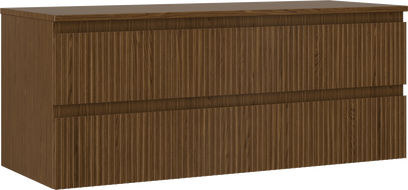 Mexen Rivel dulap de baie sub lavoar 120 cm cu blat, 2 sertare, nervurat, nuc - 91A20-12047-2-BFFC86