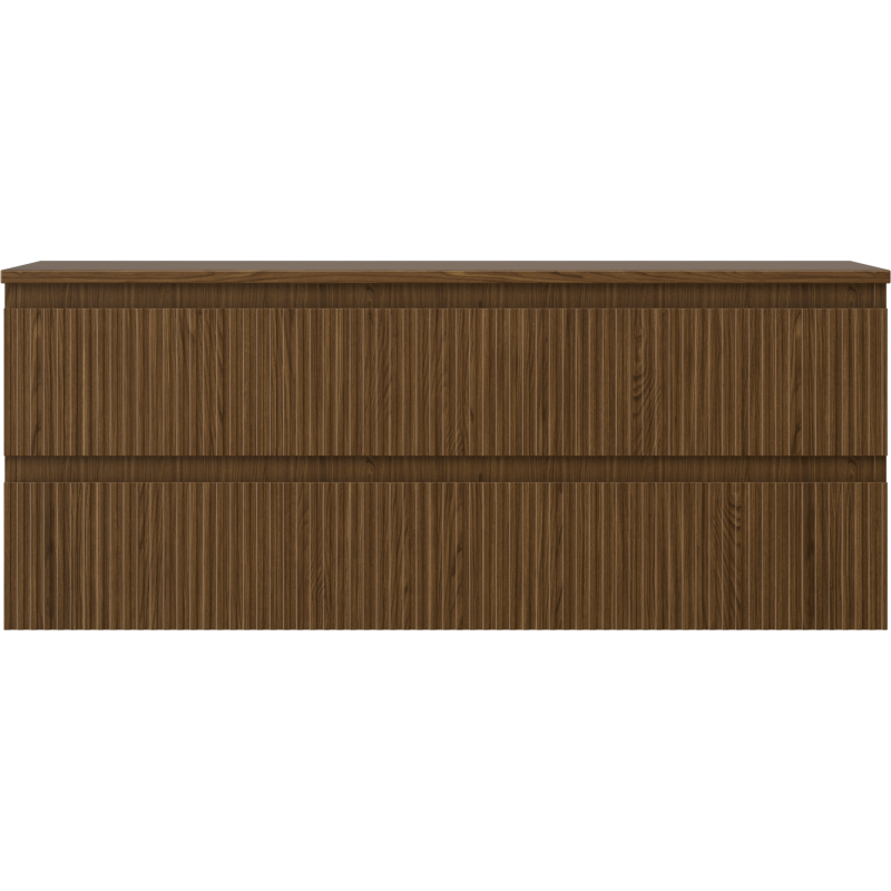 Mexen Rivel dulap de baie sub lavoar 120 cm cu blat, 2 sertare, nervurat, nuc - 91A20-12047-2-BFFC86