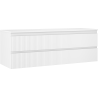 Mexen Rivel fürdőszobai mosdószekrény 140 cm munkalappal, 2 fiókos, barázdált, fehér matt - 91A20-14047-2-BFFC01