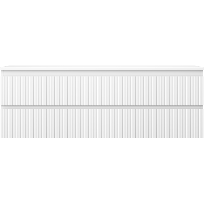 Mexen Rivel dulap baie sub lavoar 140 cm cu blat, 2 sertare, canelat, alb mat - 91A20-14047-2-BFFC01