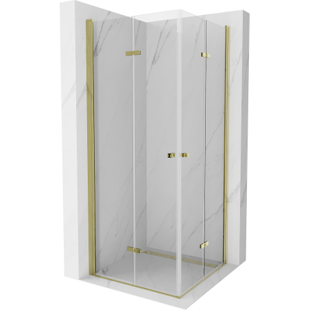 Mexen Lima Duo cabină de duș pliabilă 80 x 80 cm, transparentă, aurie - 856-080-080-50-00-02