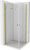 Mexen Lima Duo cabină de duș pliabilă 80 x 80 cm, transparent, Aurie - 856-080-080-50-00-02