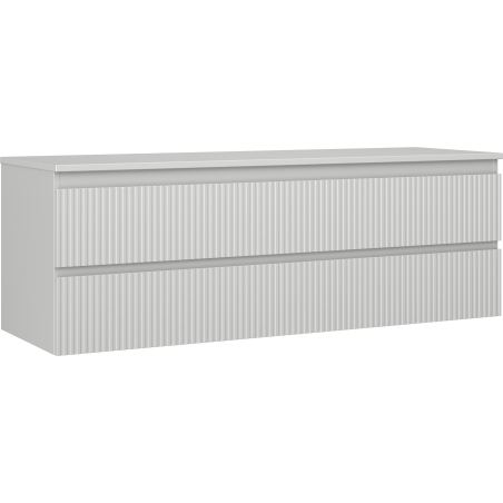Mexen Rivel dulap de baie sub chiuvetă 140 cm cu blat, 2 sertare, cu caneluri, gri mat - 91A20-14047-2-BFFC62