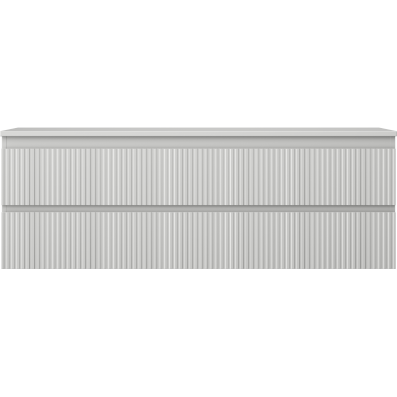 Mexen Rivel dulap baie suspendat 140 cm cu blat, 2 sertare, canelat, gri mat - 91A20-14047-2-BFFC62