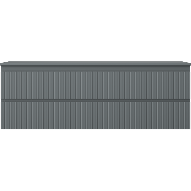 Mexen Rivel dulap baie pentru chiuvetă 140 cm cu blat, 2 sertare, canelat, grafit mat - 91A20-14047-2-BFFC66