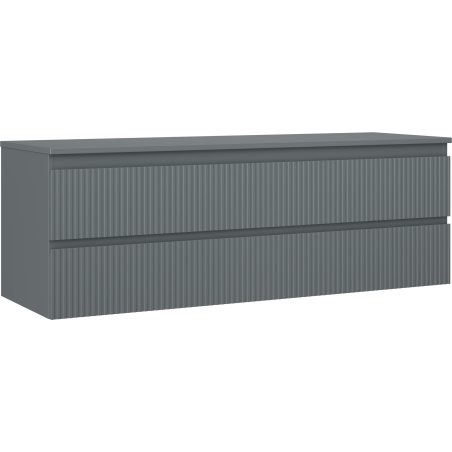 Mexen Rivel dulap de baie pentru lavoar 140 cm cu blat, 2 sertare, riflat, grafit mat - 91A20-14047-2-BFFC66