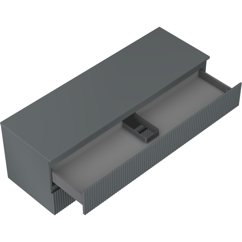 Mexen Rivel dulap baie pentru chiuvetă 140 cm cu blat, 2 sertare, canelat, grafit mat - 91A20-14047-2-BFFC66