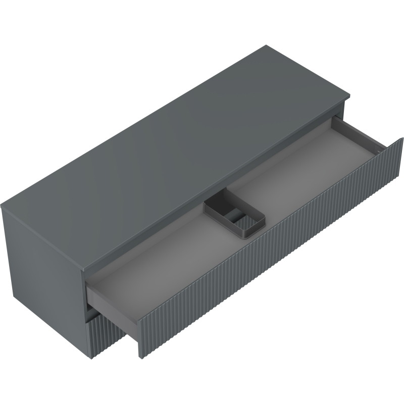 Mexen Rivel dulap baie sub chiuvetă 140 cm cu blat, 2 sertare, canelat, grafit mat - 91A20-14047-2-BFFC66