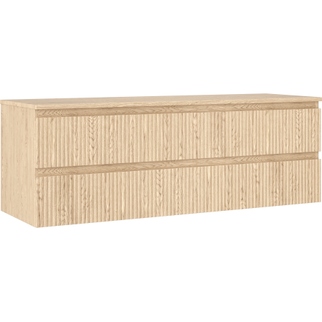 Mexen Rivel dulap baie sub chiuvetă de 140 cm cu blat, 2 sertare, riflat, stejar - 91A20-14047-2-BFFC81