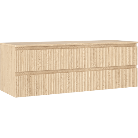Mexen Rivel dulap baie sub lavoar 140 cm cu blat, 2 sertare, canelat, stejar - 91A20-14047-2-BFFC81