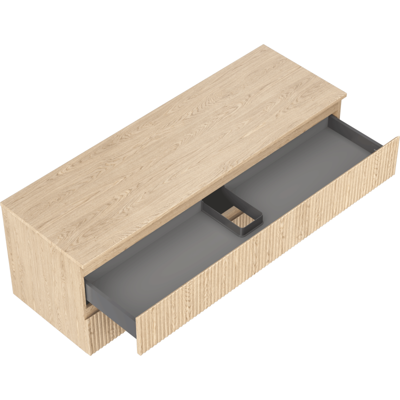 Mexen Rivel dulap baie sub chiuvetă de 140 cm cu blat, 2 sertare, riflat, stejar - 91A20-14047-2-BFFC81