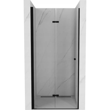 Mexen Lima 80 cm-es összecsukható zuhanyajtó, átlátszó, fekete - 856-080-000-70-00