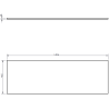Mexen Rivel dulap baie sub lavoar 140 cm cu blat, 2 sertare, riflat, nuc - 91A20-14047-2-BFFC86