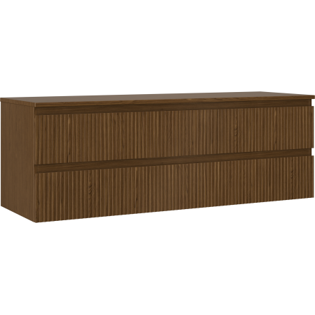 Mexen Rivel fürdőszobai mosdó alatti szekrény 140 cm, munkalappal, 2 fiókos, bordázott, dió - 91A20-14047-2-BFFC86