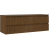 Mexen Rivel dulap baie sub lavoar 140 cm cu blat, 2 sertare, riflat, nuc - 91A20-14047-2-BFFC86