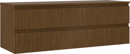 Mexen Rivel dulap baie sub chiuvetă 140 cm cu blat, 2 sertare, canelat, nuc - 91A20-14047-2-BFFC86