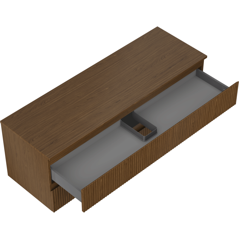 Mexen Rivel dulap baie sub chiuvetă 140 cm cu blat, 2 sertare, canelat, nuc - 91A20-14047-2-BFFC86