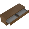 Mexen Rivel dulap baie sub lavoar 140 cm cu blat, 2 sertare, riflat, nuc - 91A20-14047-2-BFFC86