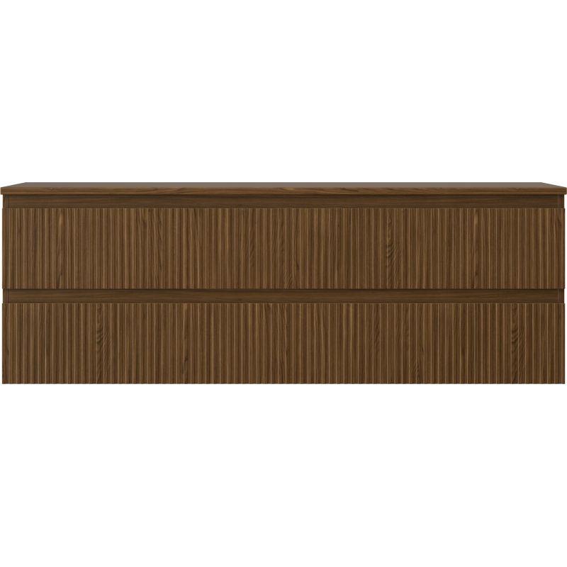 Mexen Rivel dulap baie sub chiuvetă 140 cm cu blat, 2 sertare, canelat, nuc - 91A20-14047-2-BFFC86