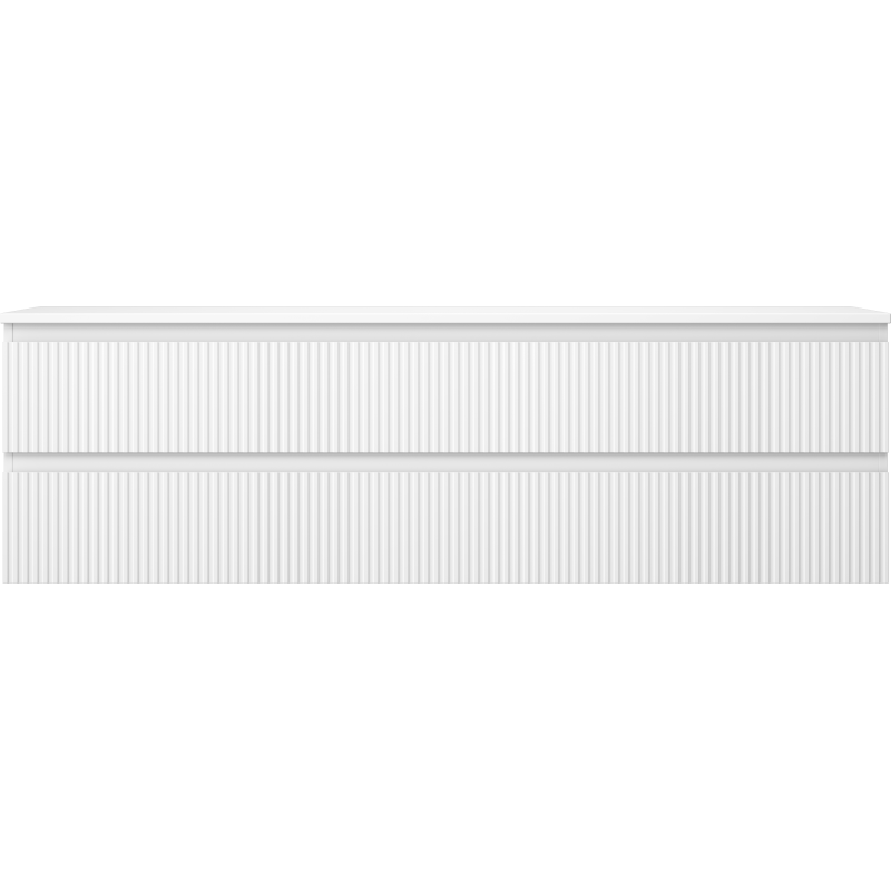 Mexen Rivel dulap baie sub lavoar 160 cm cu blat, 2 sertare, canelat, alb mat - 91A20-16047-2-BFFC01